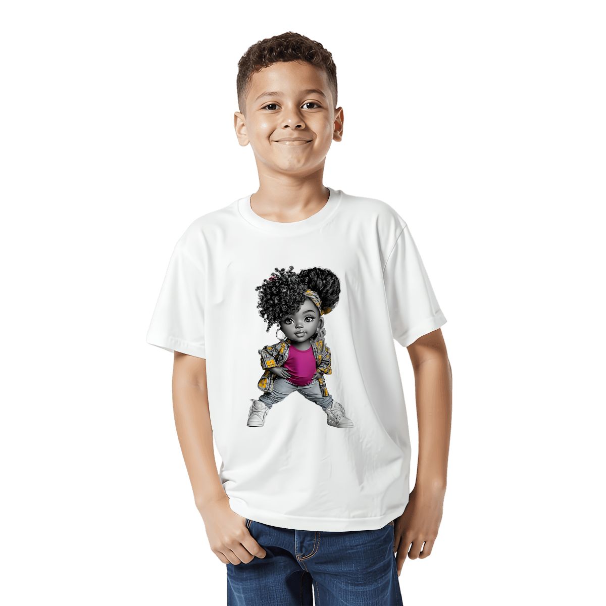 Afro Princess Youth T-Shirt | Black Girl Magic Kids Empowerment Tee | Grandparent Legacy Gift | 100% Cotton Shirt