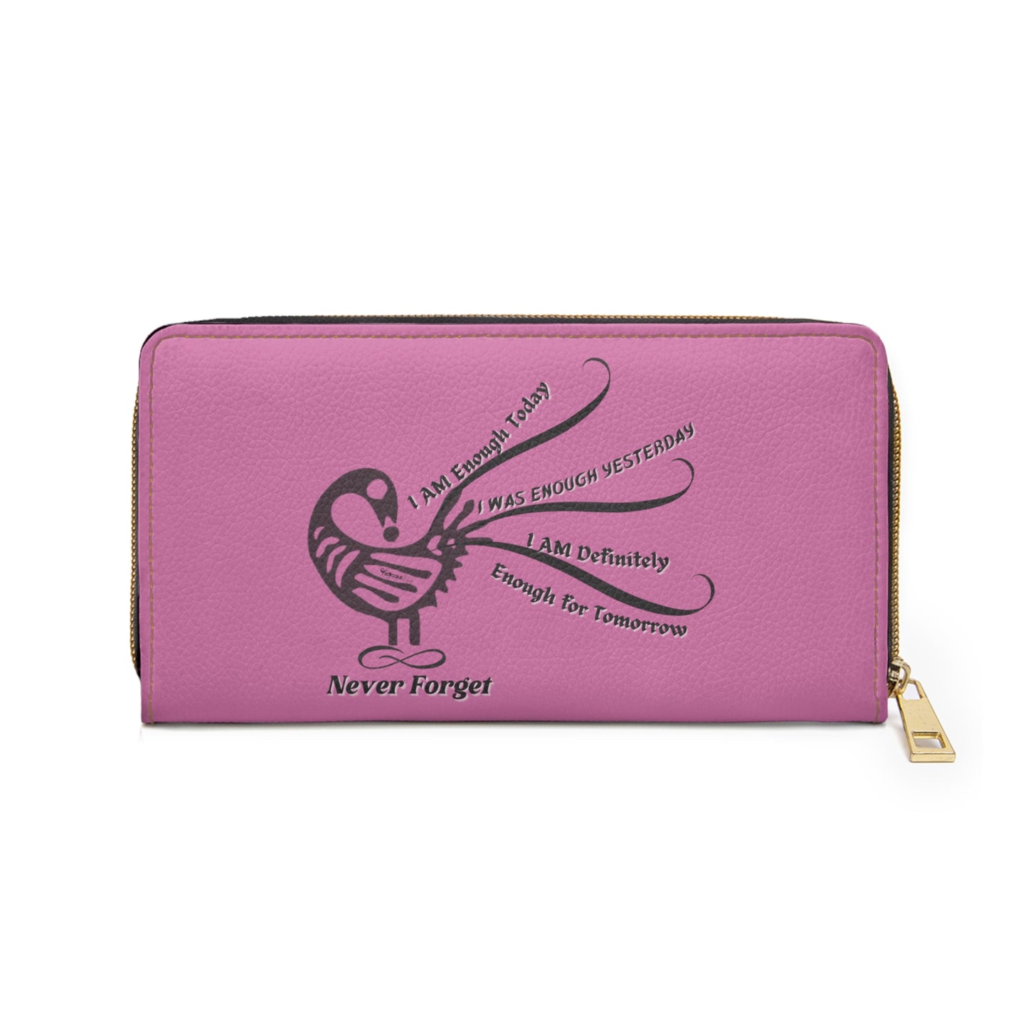 I AM More Than Enough- Positive Afrocentric Affirmation Vegan Leather Wallet Bag- Empower Your Style and Self-Love ; Pink Wallet