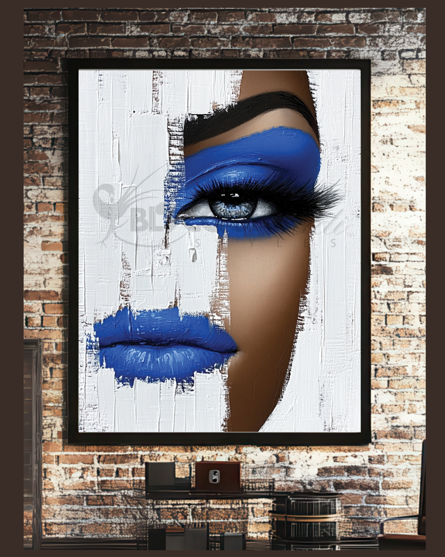 Blue Hues of Her Essence | Afrocentric Digital Wall Art Collection-Digital Prints