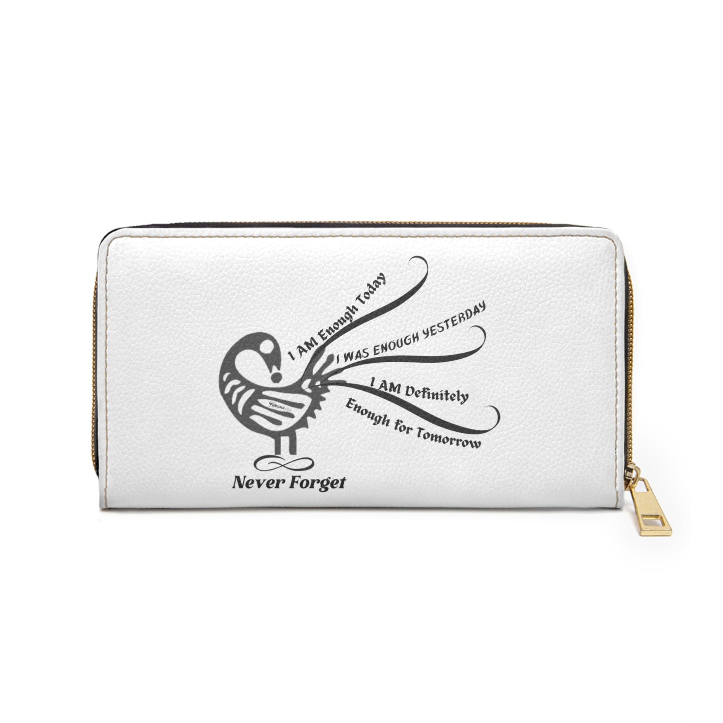 I AM More Than Enough- Positive Afrocentric Affirmation Vegan Leather Wallet Bag- Empower Your Style and Self-Love ; White Wallet