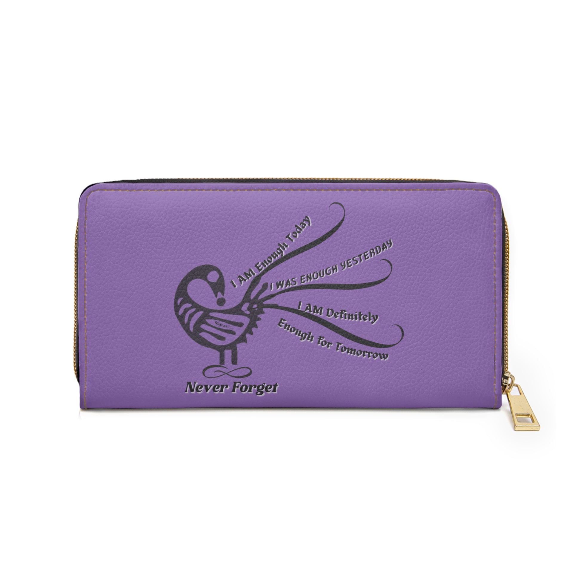 I AM More Than Enough- Positive Afrocentric Affirmation Vegan Leather Wallet Bag- Empower Your Style and Self-Love ; Purple Wallet