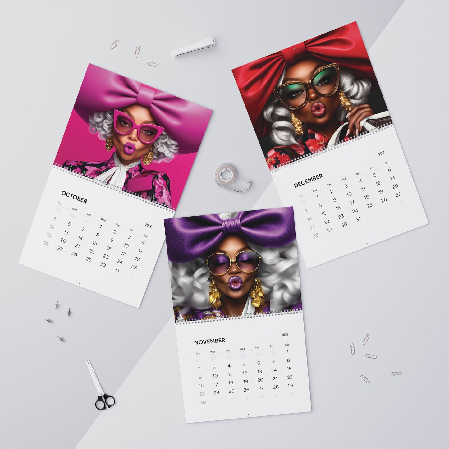 Blowing Positive Vibes of Love & Abundance | 2025Afrocentric Wall Calendar