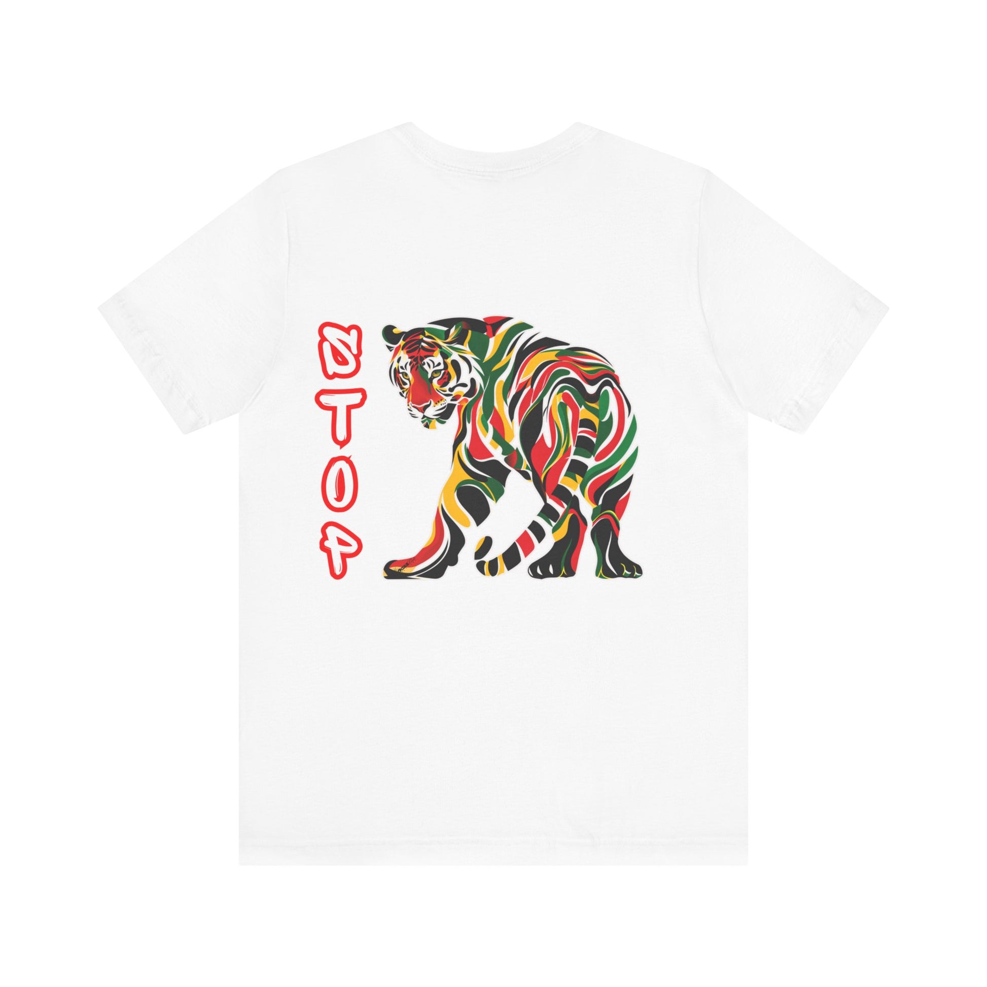 Stop Speaking Death Tee Shirt - Pan-African Tiger Art, Empowering Message Shirt, black tee shirt