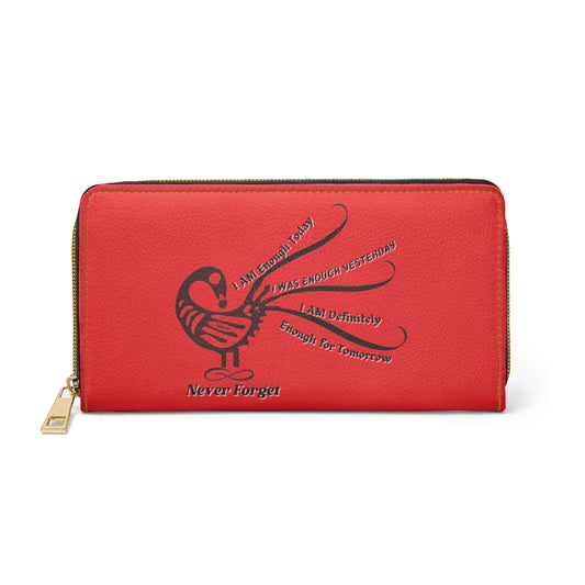 I AM More Than Enough- Positive Afrocentric Affirmation Vegan Leather Wallet Bag- Empower Your Style and Self-Love ; Red Wallet
