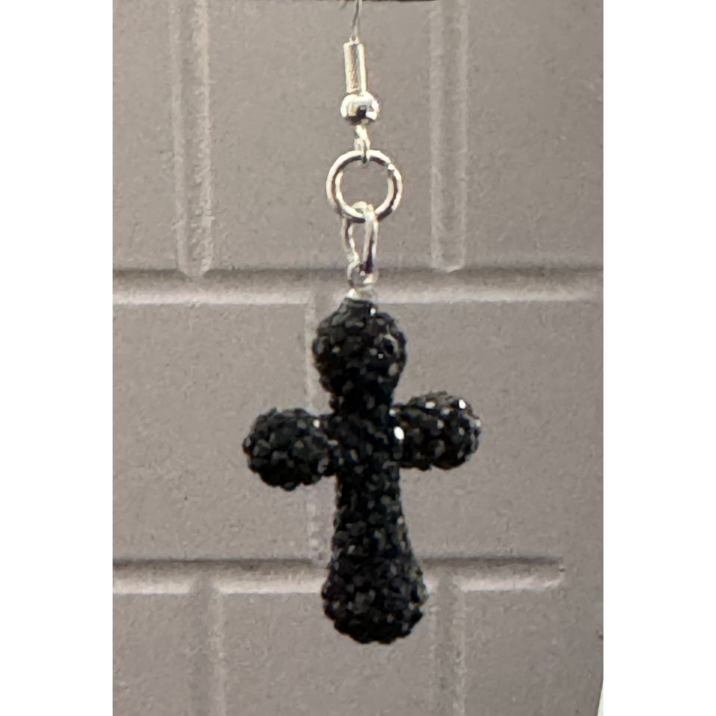 *Clearance* Black Cross Earrings | Beaded Statement Dangles | Handmade Afrocentric Jewelry