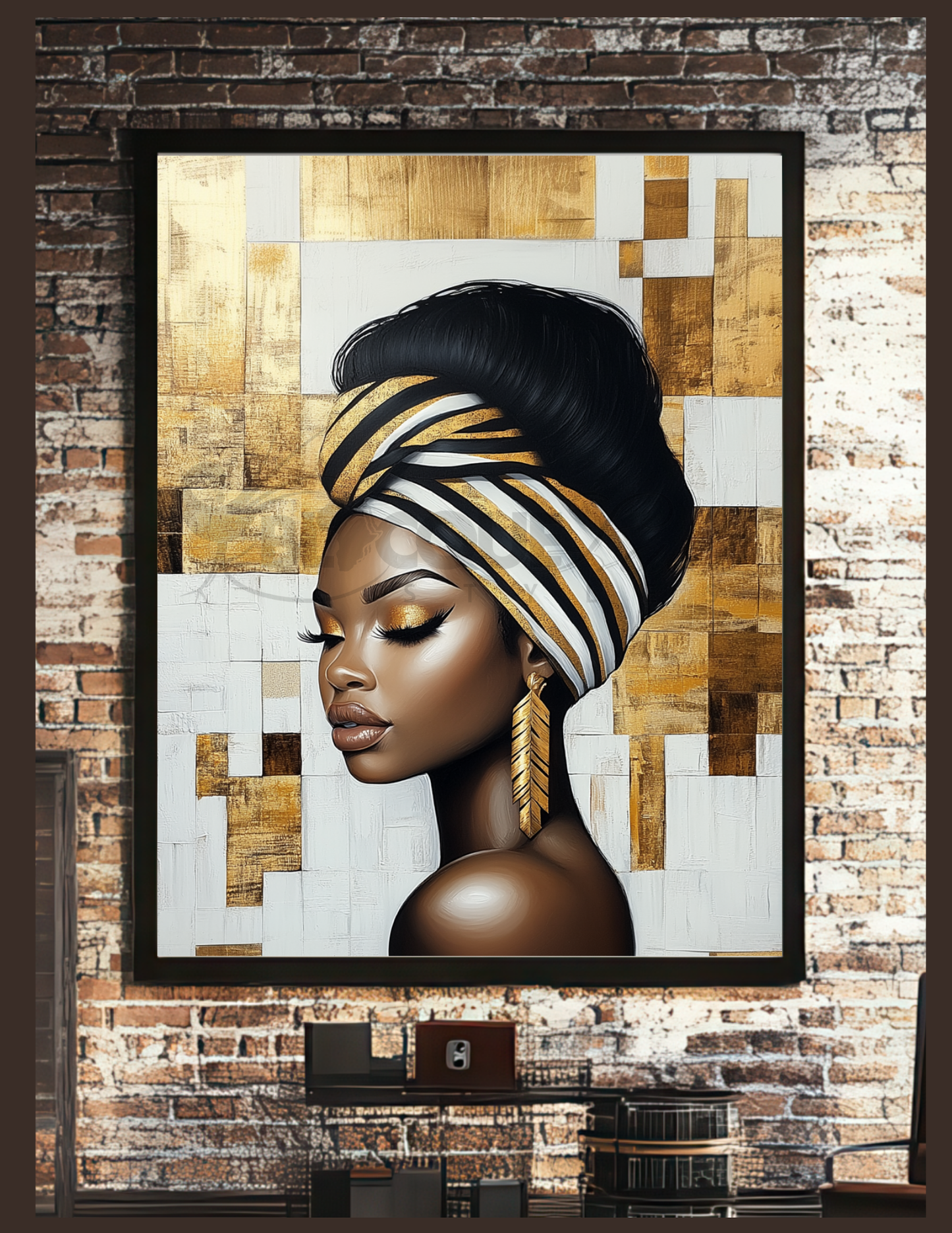 Afro-Luxury Bathroom Wall Art Set | Bold Black Woman Portraits | Digital Download Decor