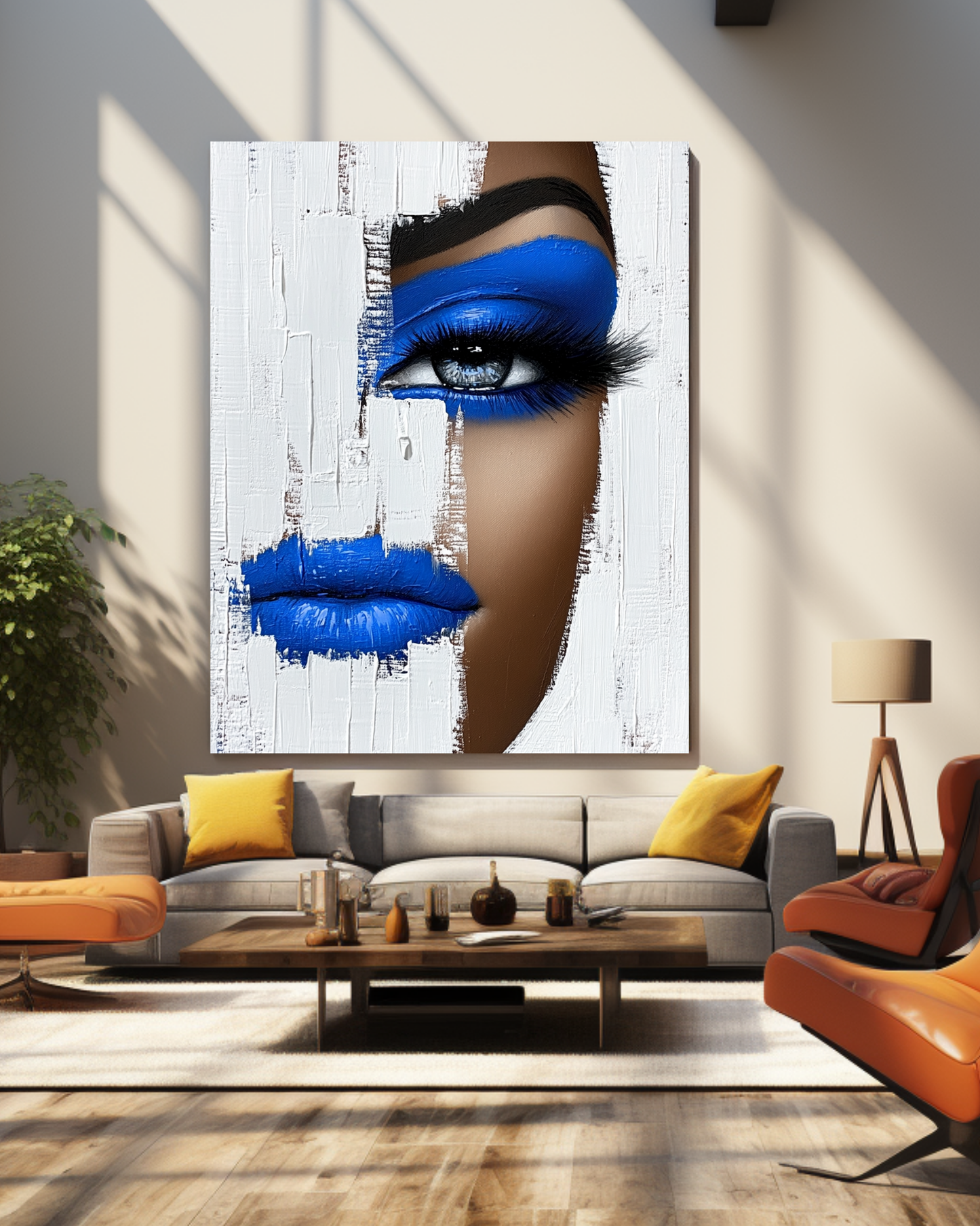 Unveiled in Blue- Bold Afrocentric Beauty Portrait Wall Art -Physical Print