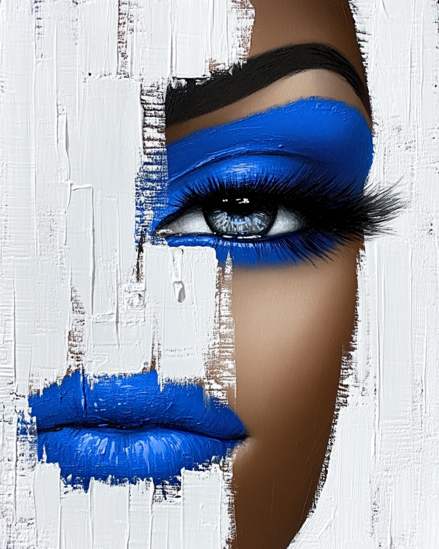 Unveiled in Blue- Bold Afrocentric Beauty Portrait Wall Art -Physical Print