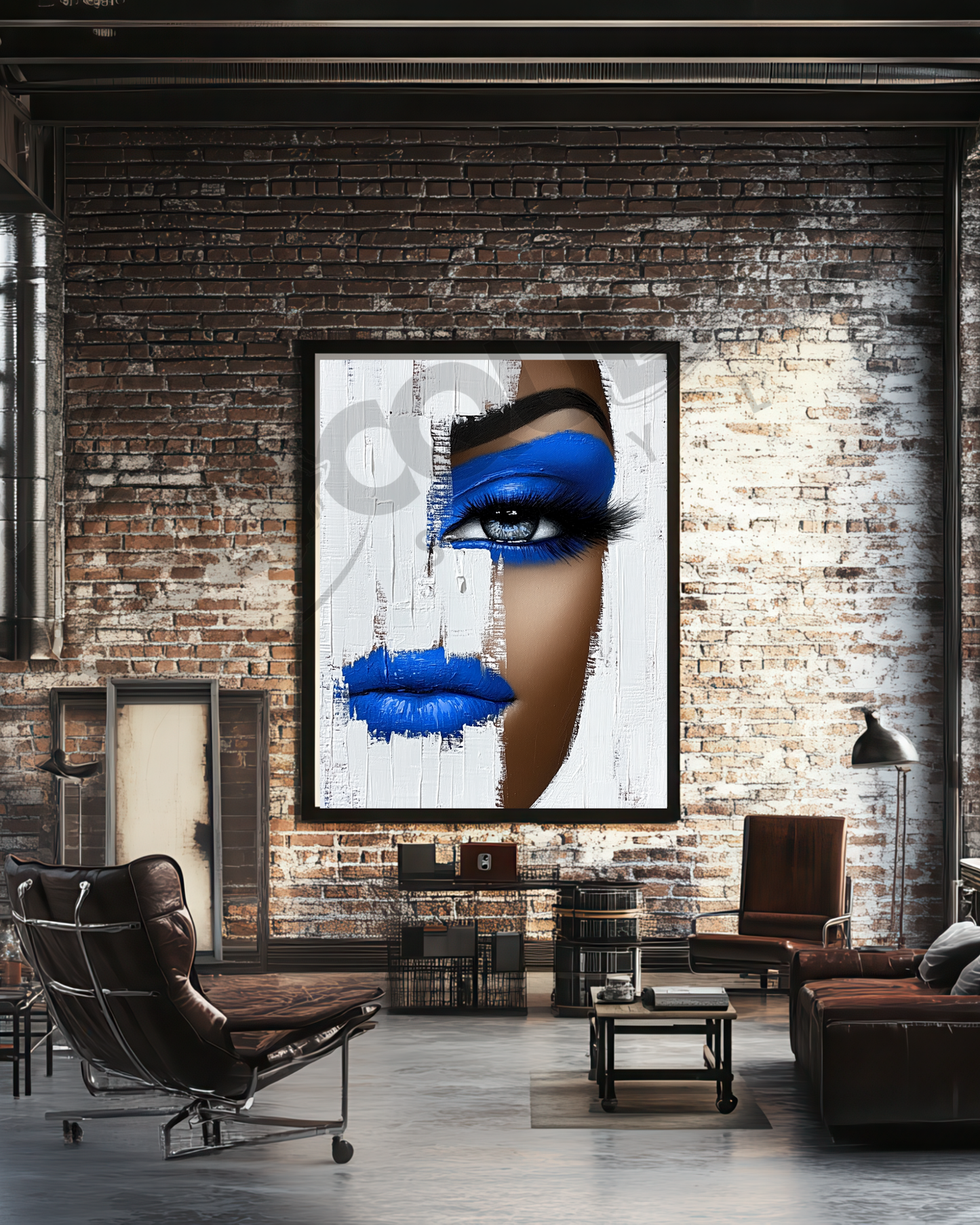 Unveiled in Blue- Bold Afrocentric Beauty Portrait Wall Art -Physical Print