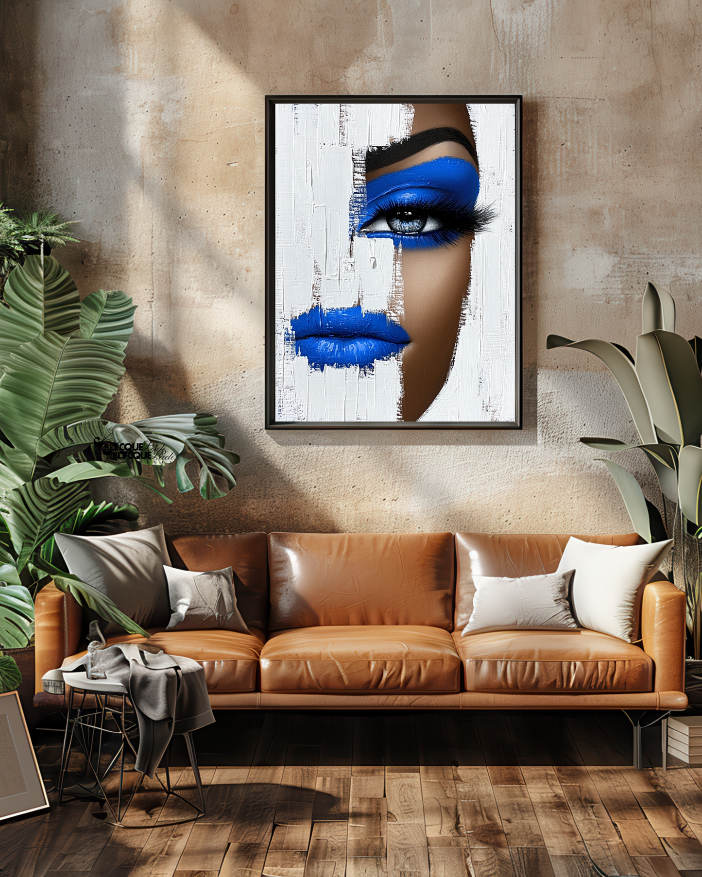 Unveiled in Blue- Bold Afrocentric Beauty Portrait Wall Art -Physical Print