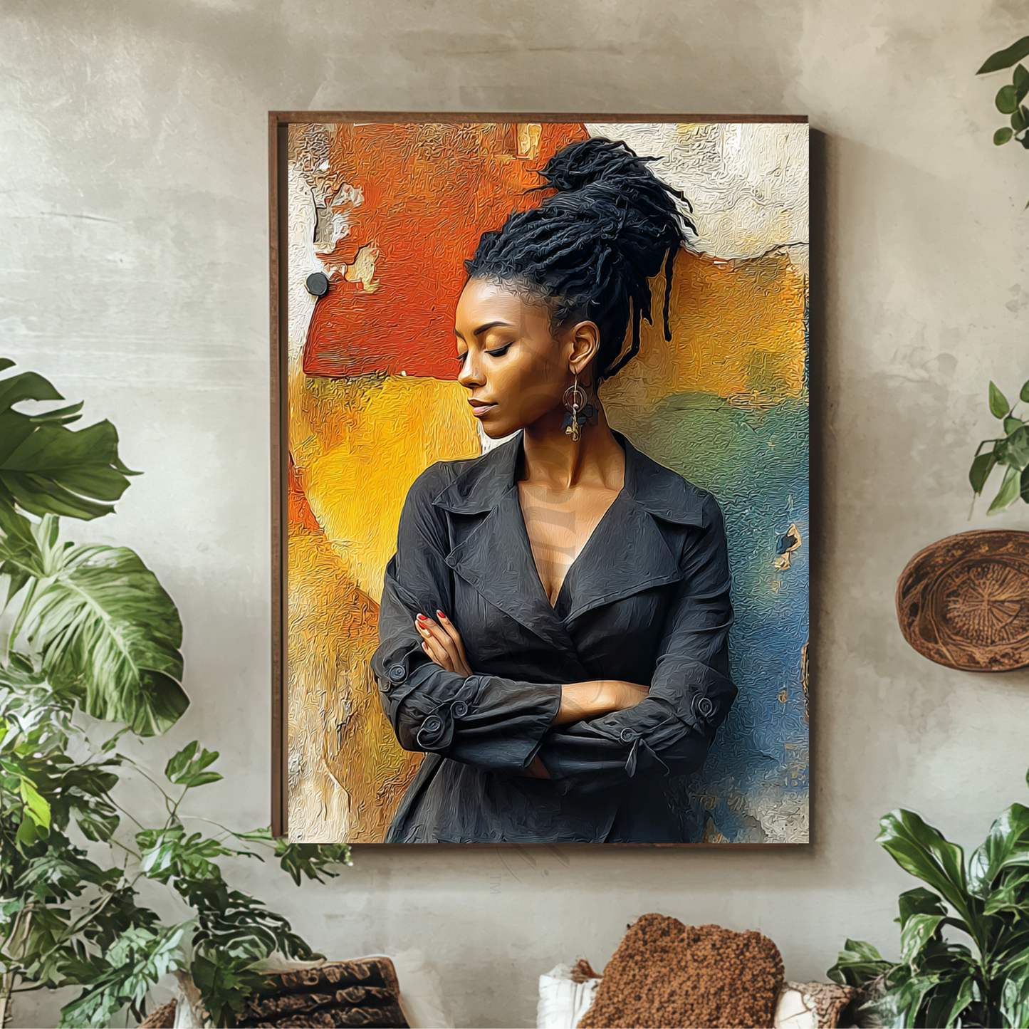 Black Woman Wall Art Set | Afro Boho Printable Decor | Digital African American Art