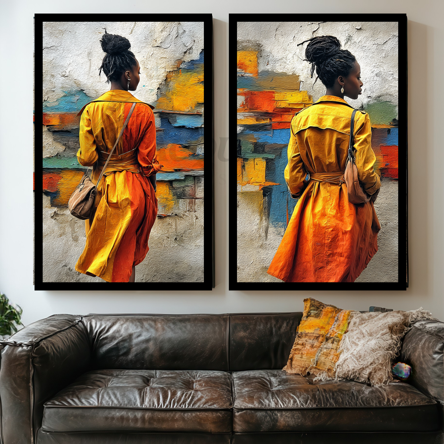 Black Woman Wall Art Set | Afro Boho Printable Decor | Digital African American Art