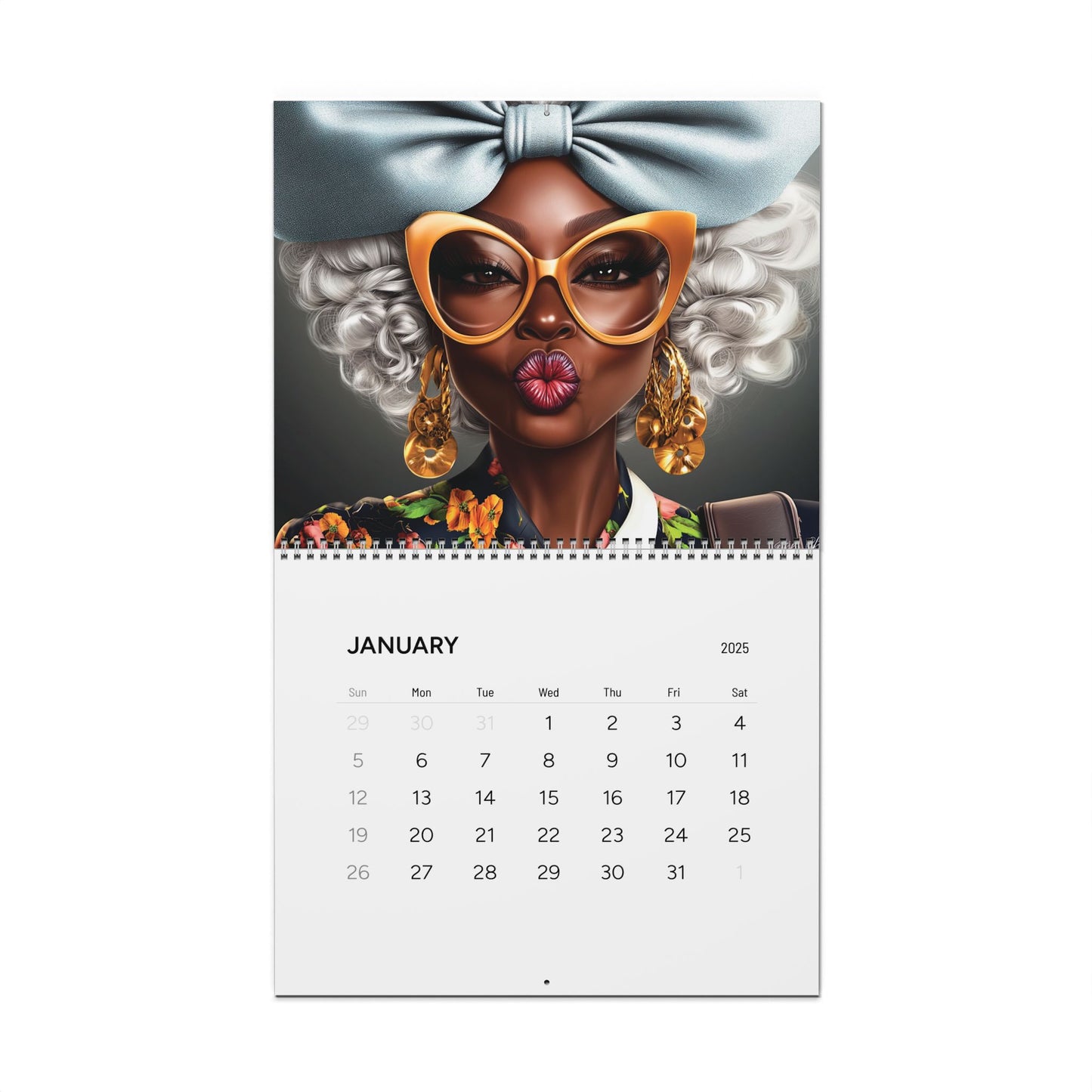 Blowing Positive Vibes of Love & Abundance | 2025Afrocentric Wall Calendar