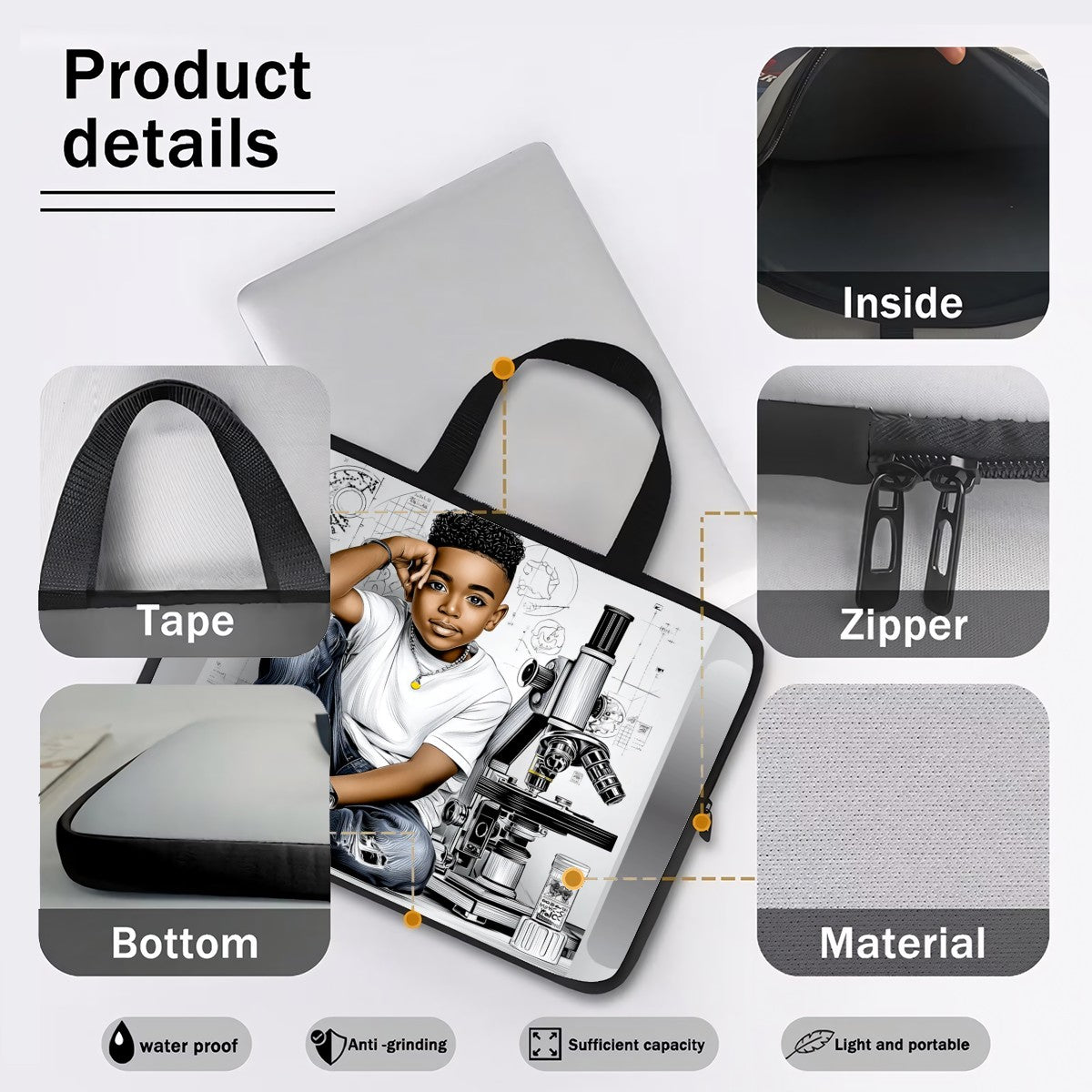 Children Laptop & Tablet Sleeve – Durable Water-Resistant Electronics Bag for School Laptops, Tablets, Chargers & Phones