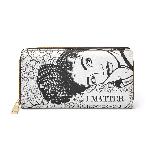 " I MATTER" Positive Afrocentric Affirmation Vegan Leather Wallet Bag- Empower Your Style and Self-Love
