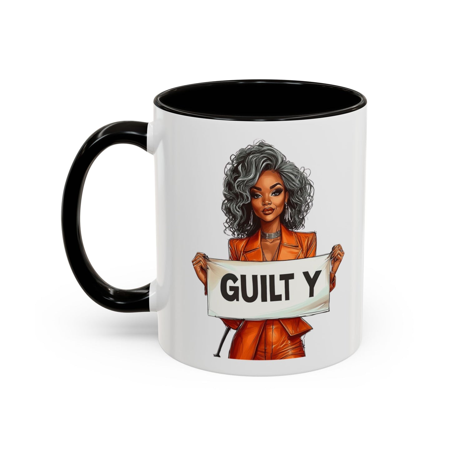 Colorful Mugs - Guilty Of Loving Them More Than Myself Empowerment Design, Inspirational Graphic Mug, Black Women's Empowerment Coffee