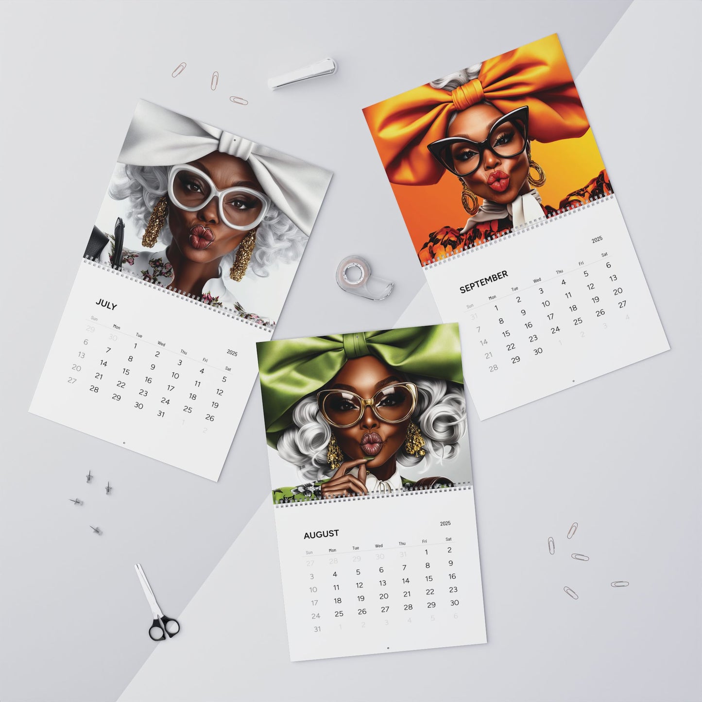 Blowing Positive Vibes of Love & Abundance | 2025Afrocentric Wall Calendar
