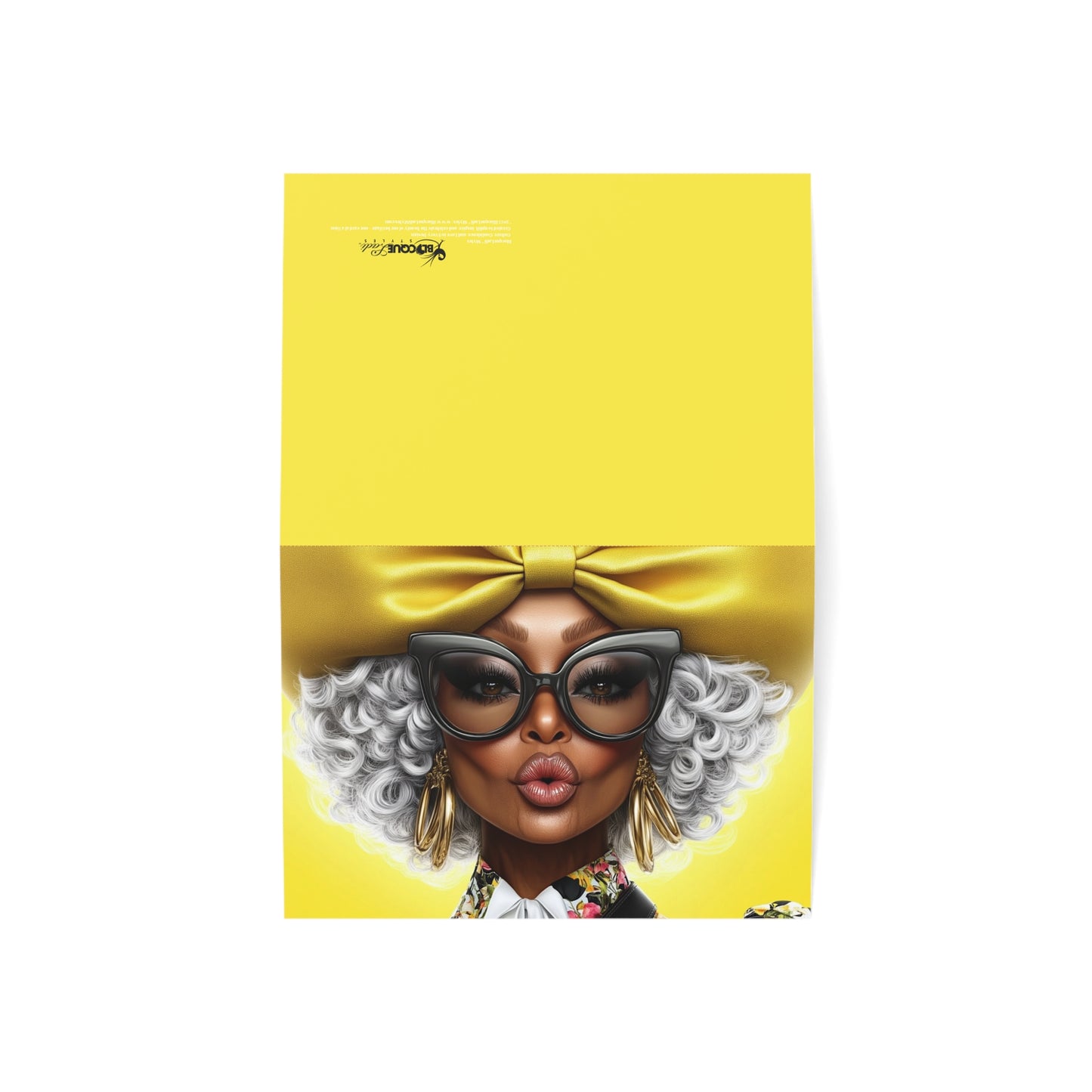 Bold Afrocentric Greeting Card Set | Cultural Whimsical Woman Art | Premium 5x7 Blank Card | Blank Inside Stationery