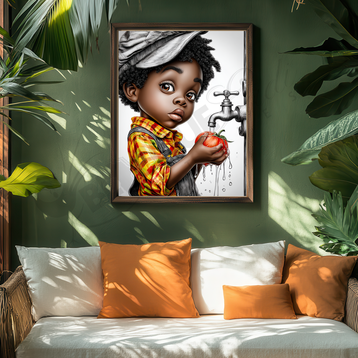 Whimsical Afrocentric Nursery Wall Art | Little Black Boys Farm-to-Table Prints | Digital Download for Kitchen, Playroom & Classroom