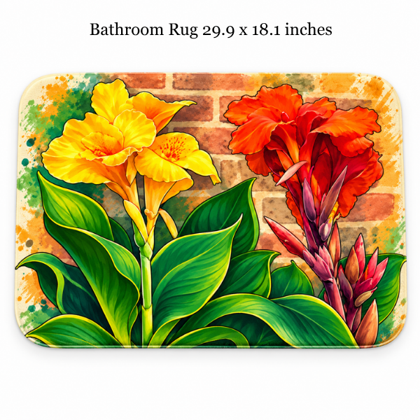 Lily Garden 4-Piece Bathroom Set | Floral Shower Curtain, Bath Rugs & Toilet Seat Cover