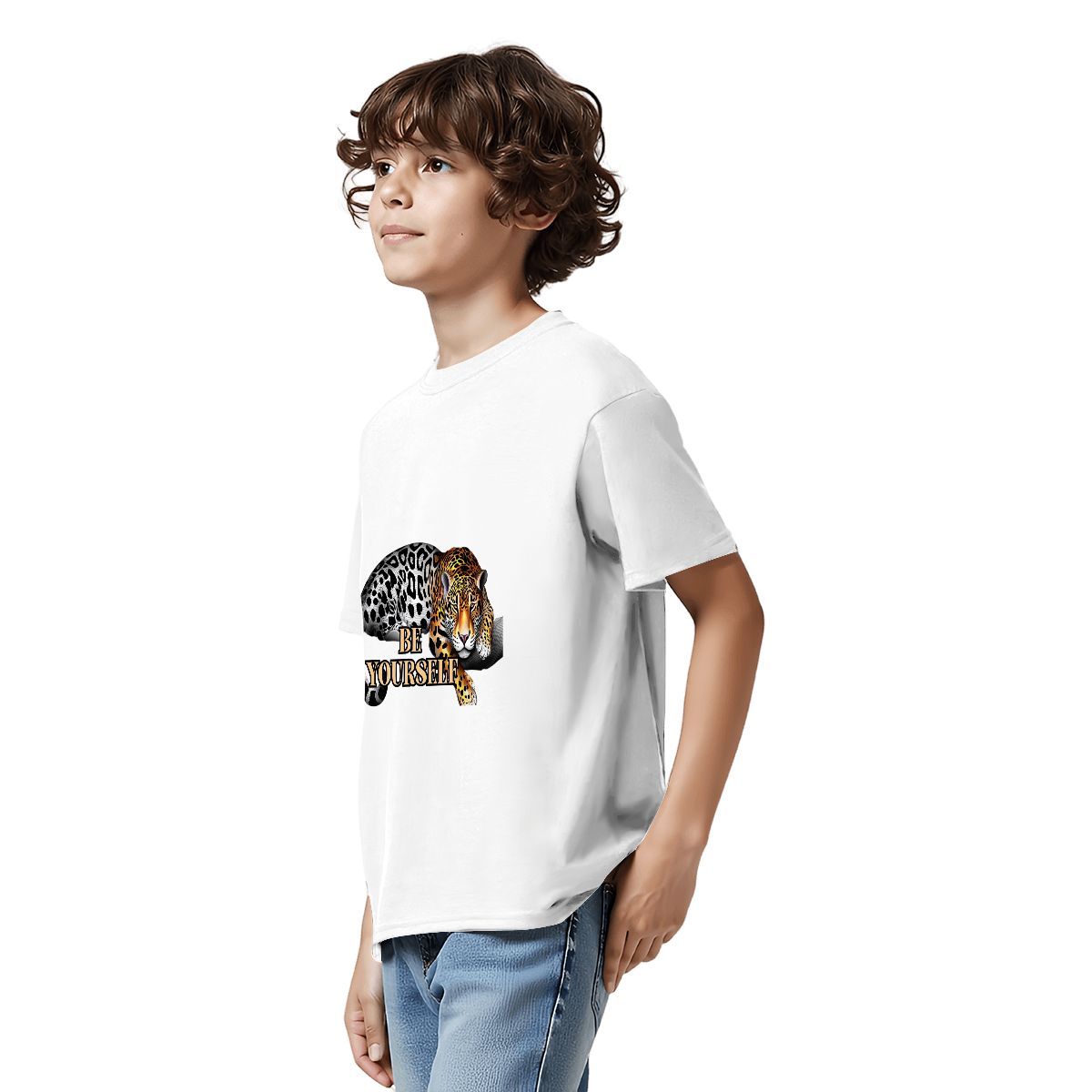 Be Yourself Kids T-Shirt | Leopard Graphic Tee | Empowerment Gift from Grandparents
