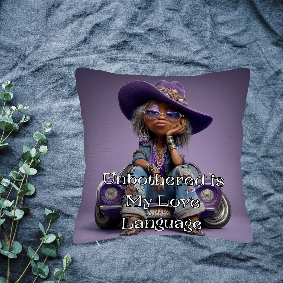 Unbothered is My Love Language Throw Pillow Cover | Afrocentric Double-Sided Design | Soft Polyester