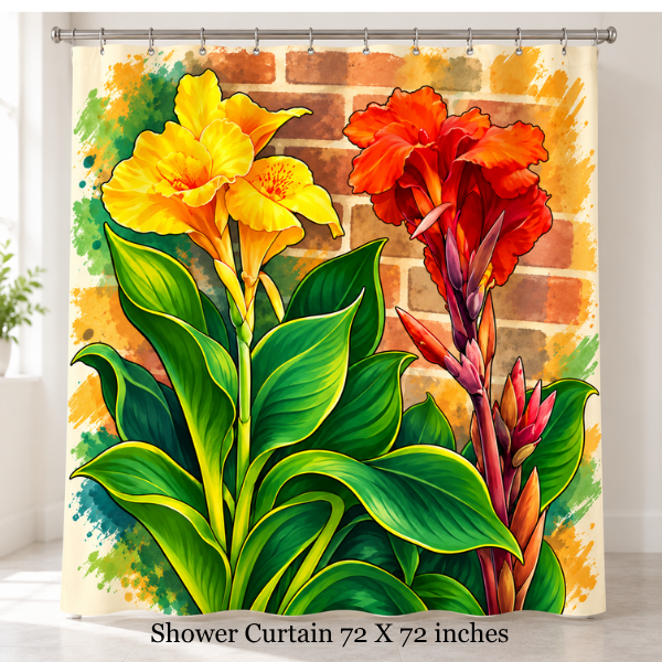 Lily Garden 4-Piece Bathroom Set | Floral Shower Curtain, Bath Rugs & Toilet Seat Cover