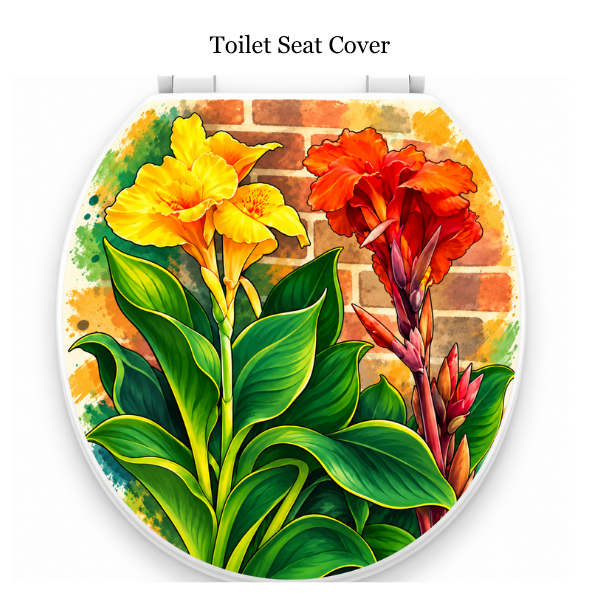 Lily Garden 4-Piece Bathroom Set | Floral Shower Curtain, Bath Rugs & Toilet Seat Cover