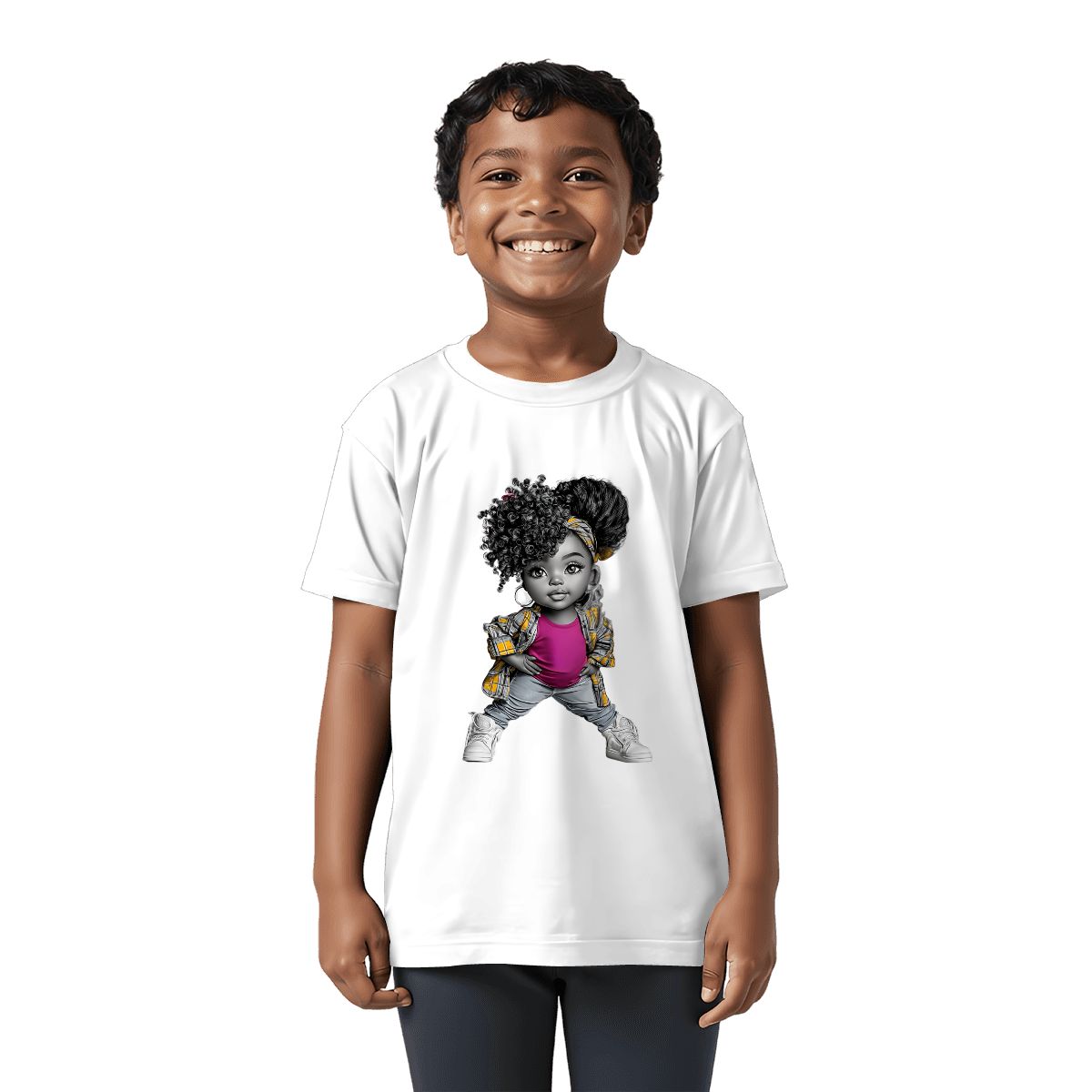 Afro Princess Youth T-Shirt | Black Girl Magic Kids Empowerment Tee | Grandparent Legacy Gift | 100% Cotton Shirt