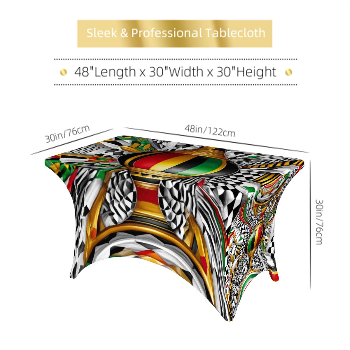 Kwanzaa Celebration Table Cover | Afrocentric Stretch Fabric | Holiday Event Decor