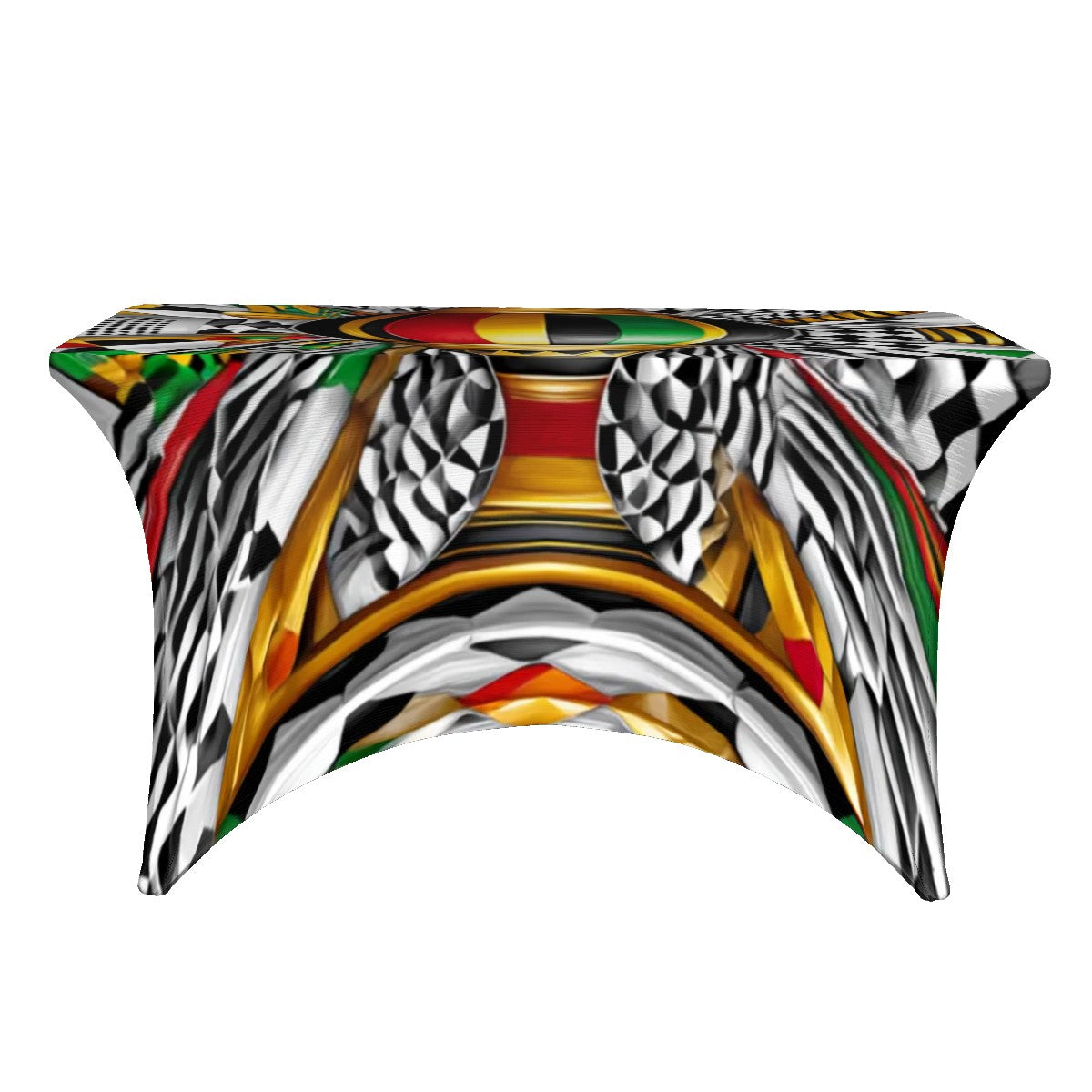 Kwanzaa Celebration Table Cover | Afrocentric Stretch Fabric | Holiday Event Decor
