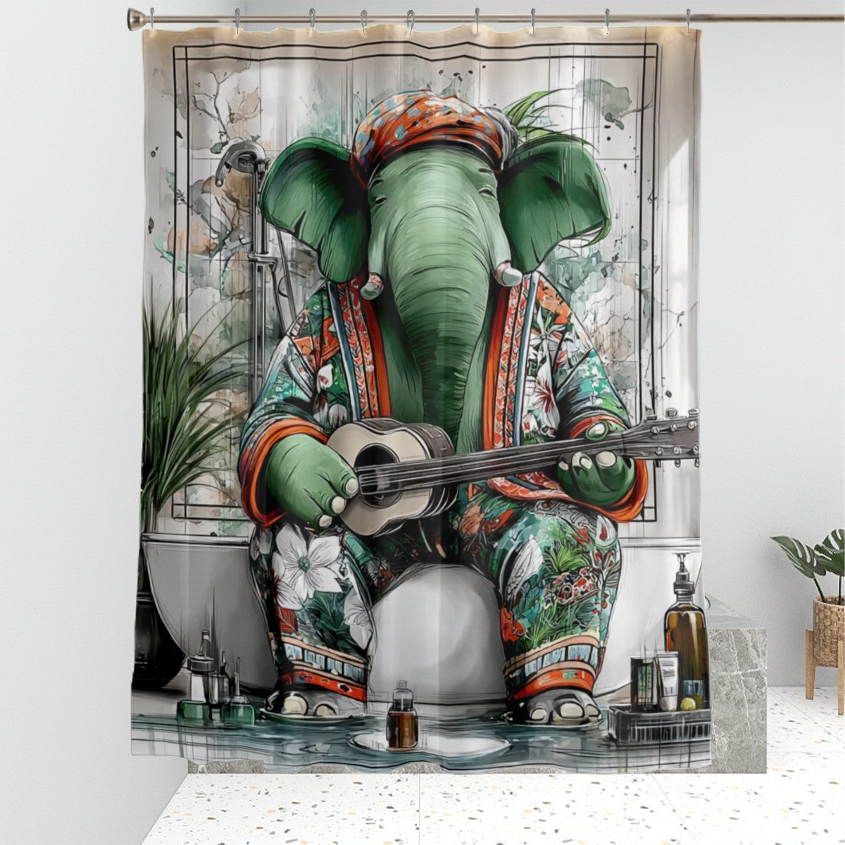 Bathroom Shower Curtain 5102x5102 BoHo Elephant Shower CurtainPrintkkk