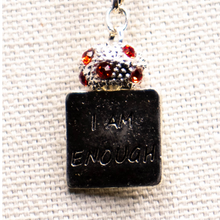 Load image into Gallery viewer, I AM Enough- Affirmation Charm Red Chunky Beads Silver Necklace choker
