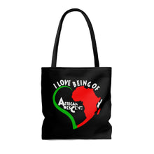 Load image into Gallery viewer, I Love Being of African Descent- Positive Affirmation Quote Tote Bag/Red, Black, Green
