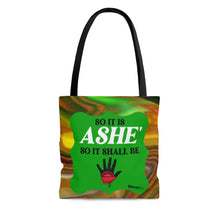 Load image into Gallery viewer, &quot;Ashe&quot;, Positive Affirmation Quote Tote Bag/Red, Black, &amp; Green/Pan-American Color Bag
