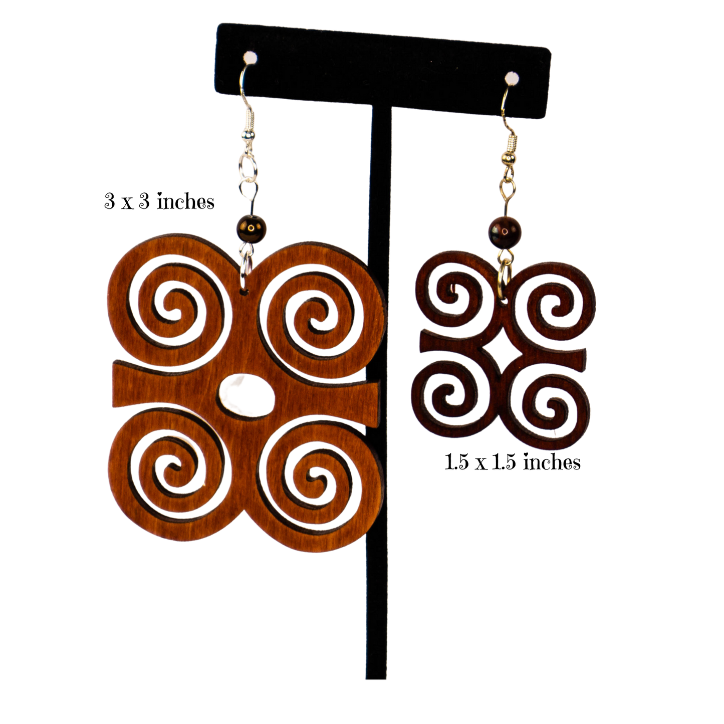 DWENNIMMEN/ Adinkra symbol/ Afrocentric/Bohemian/Cultural Conscious/Afro-Punk/West Africa Wood Earrings brown