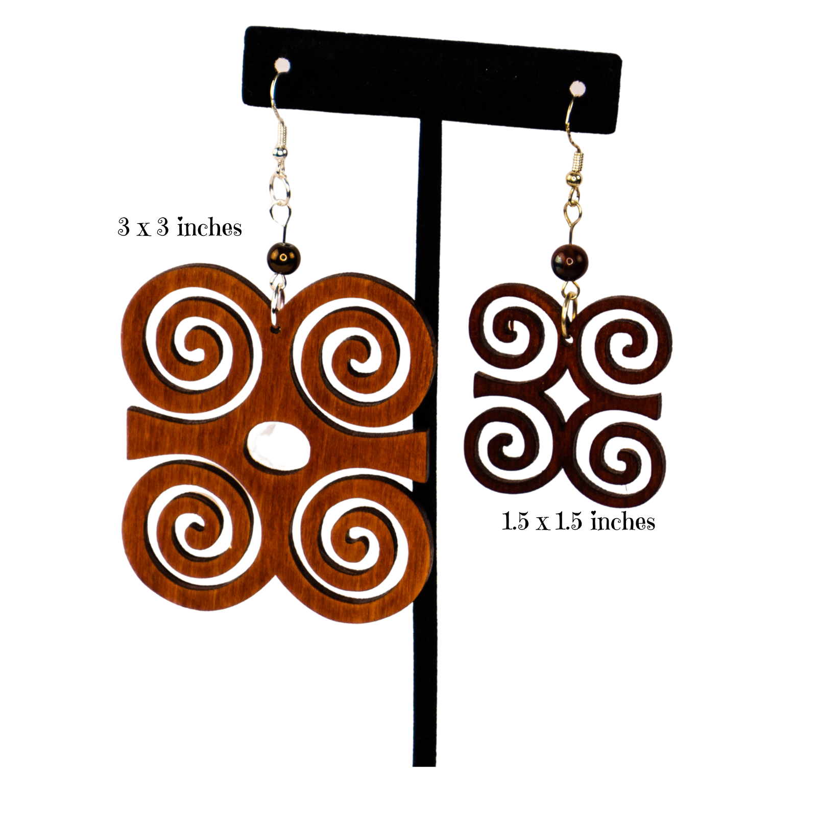 DWENNIMMEN/ Adinkra symbol/ Afrocentric/Bohemian/Cultural Conscious/Afro-Punk/West Africa Wood Earrings brown