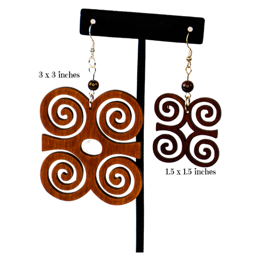 DWENNIMMEN/ Adinkra symbol/ Afrocentric/Bohemian/Cultural Conscious/Afro-Punk/West Africa Wood Earrings brown