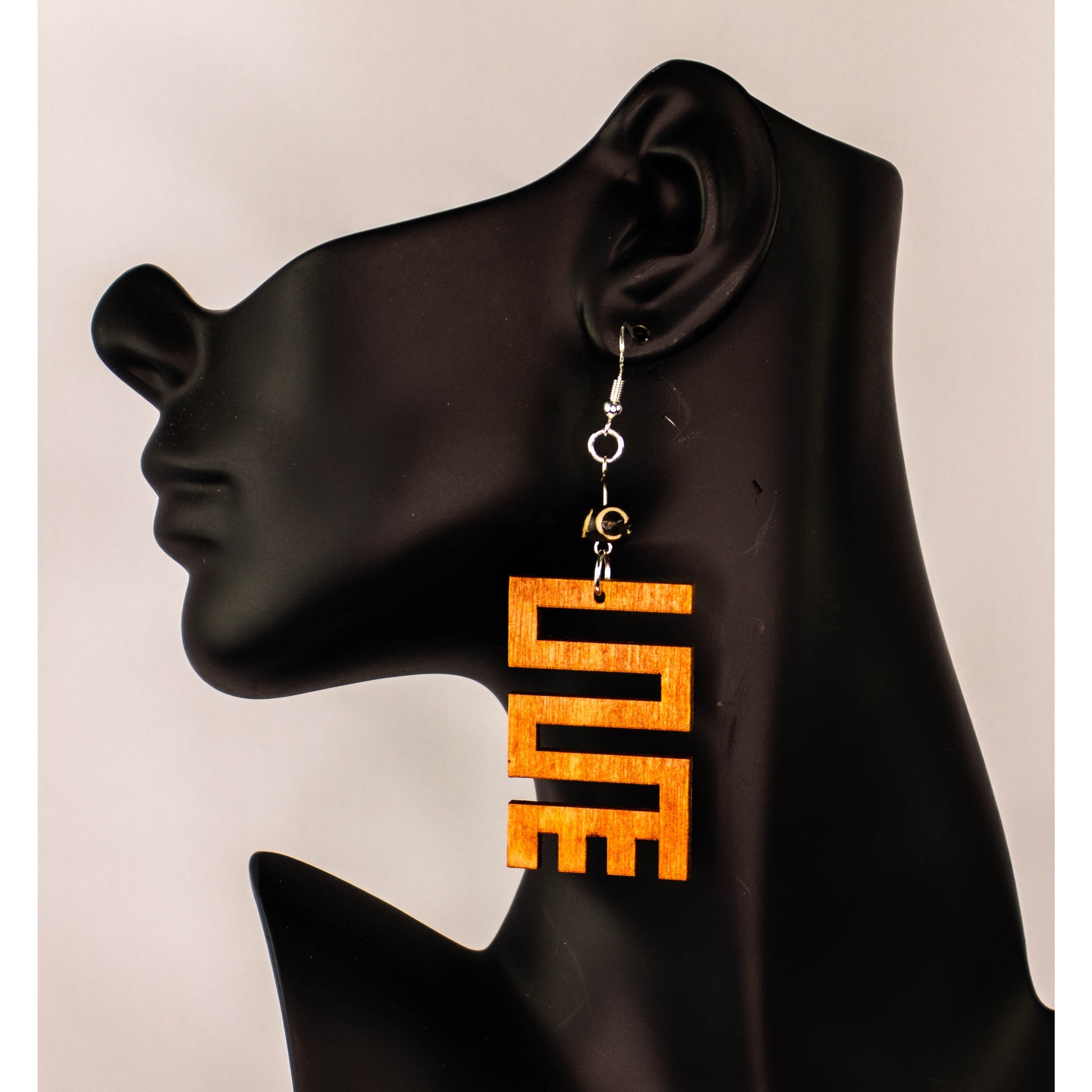 NKYINKYIM/ Adinkra symbol/ Afrocentric/Bohemian/Cultural Conscious/Afro-Punk/West Africa Wood Earrings brown