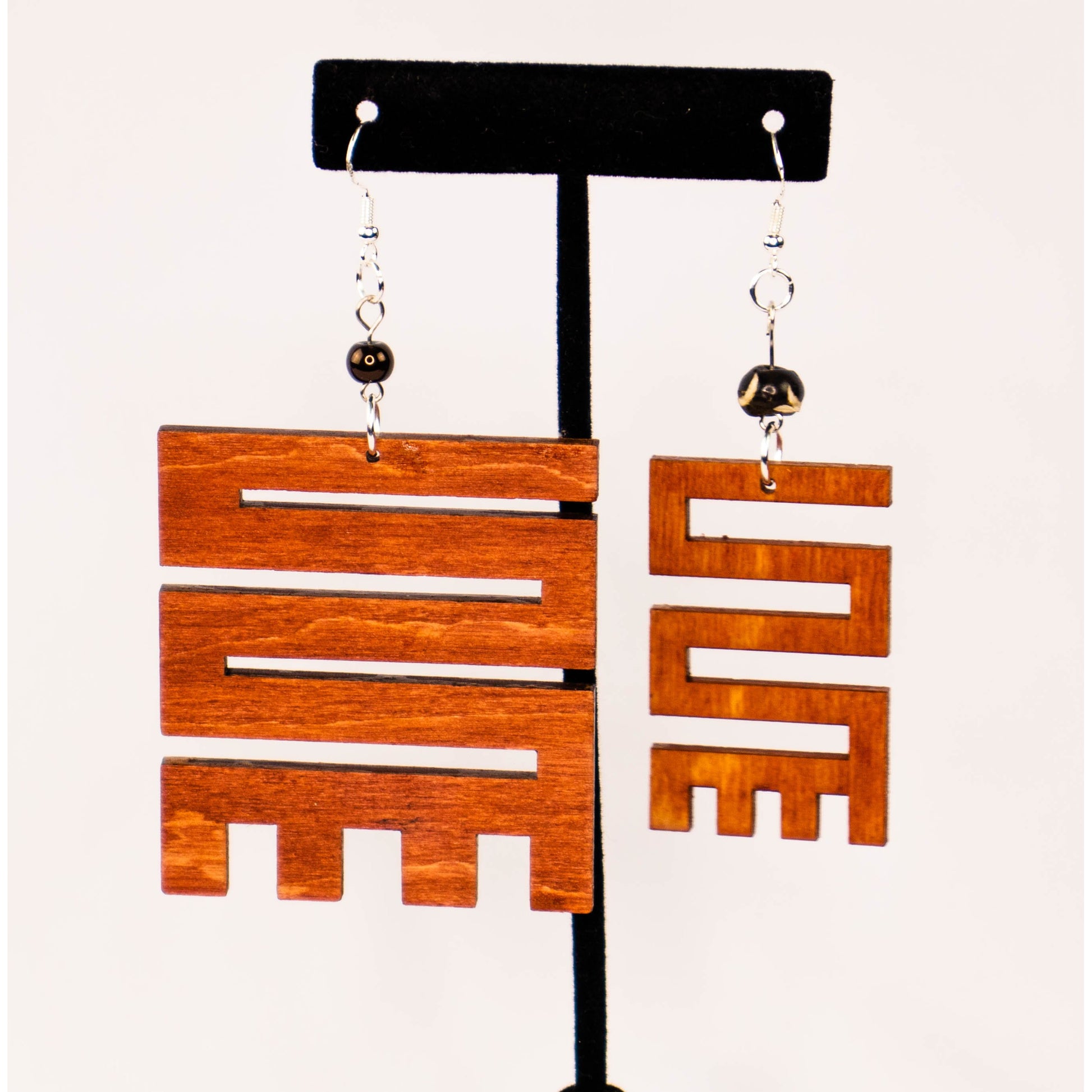 NKYINKYIM/ Adinkra symbol/ Afrocentric/Bohemian/Cultural Conscious/Afro-Punk/West Africa Wood Earrings brown