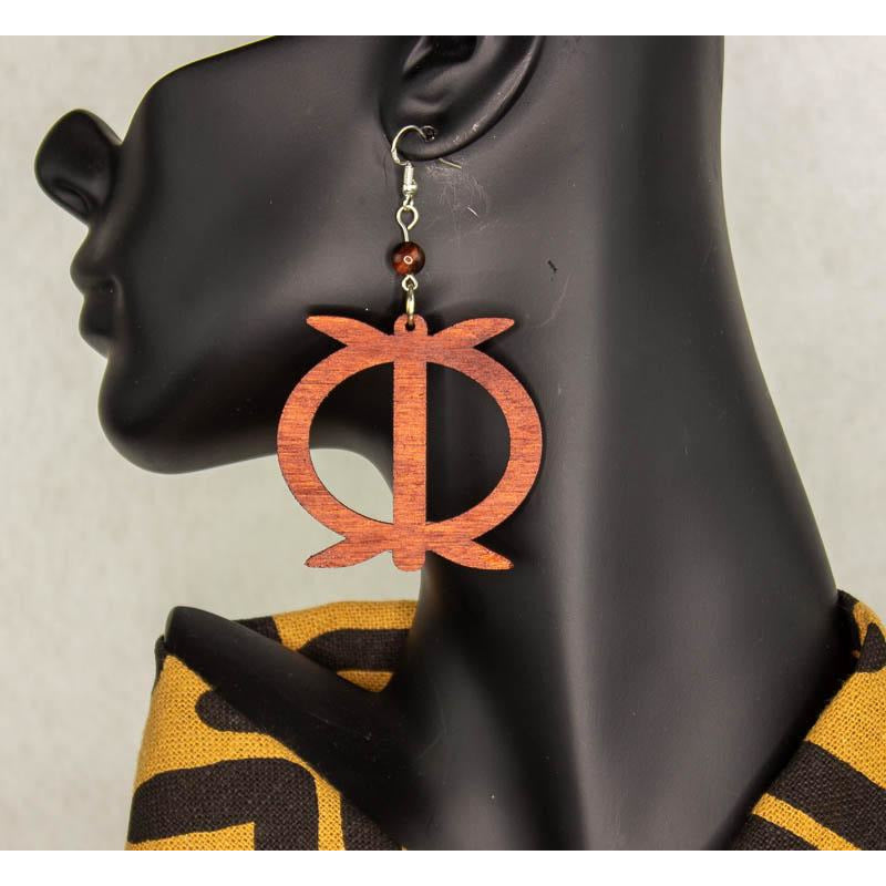 WAWA ABA Adinkra symbol/ Afrocentric/Bohemian/Cultural Conscious/Afro-Punk/West Africa Wood Earrings brown