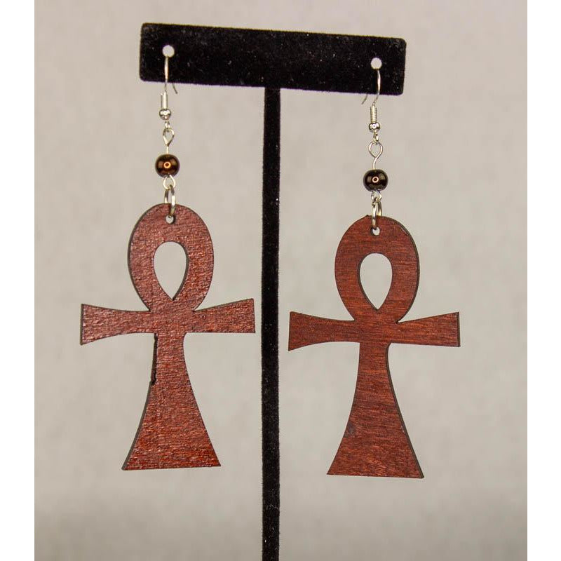 ANKH -Cultural Conscious/West African/AfroPunk Wood Brown Earring