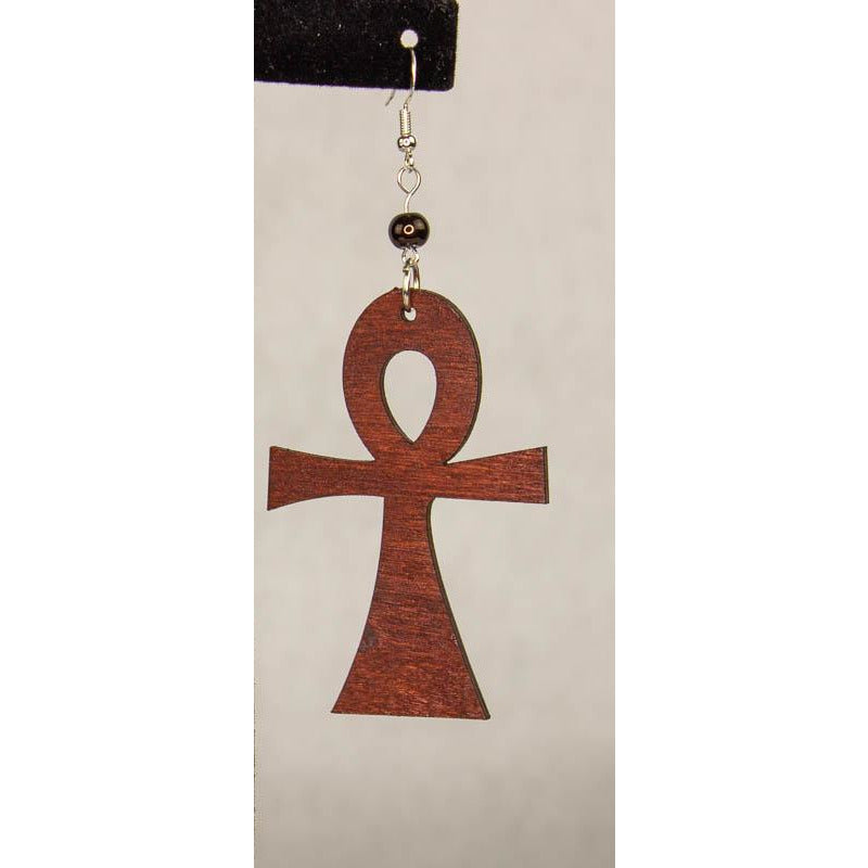 ANKH -Cultural Conscious/West African/AfroPunk Wood Brown Earring