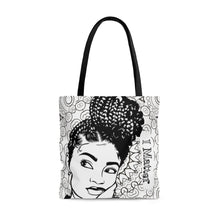Load image into Gallery viewer, &quot;I Matter&quot; African-American Women Positive Affirmation Quote Tote Bag/Black &amp; White
